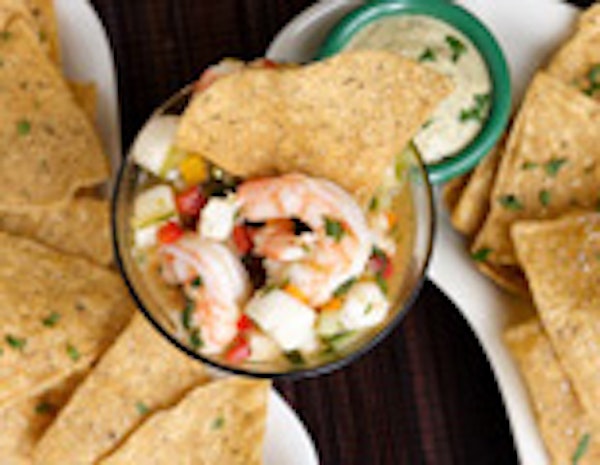 Marinated Shrimp & Scallops with Chipotle Tortilla Chips