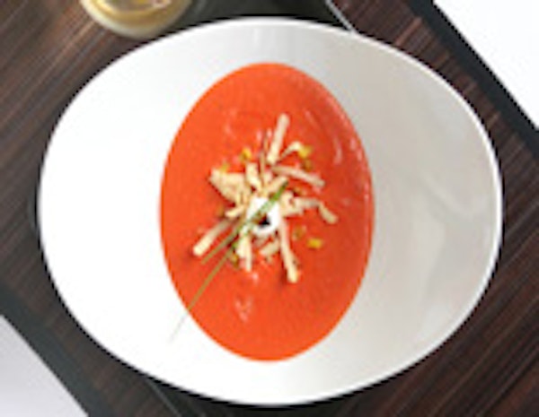 Red Tortilla and Sherry Infused Lobster Bisque