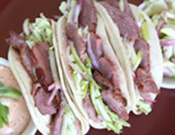 Smoked Duck Soft Tacos