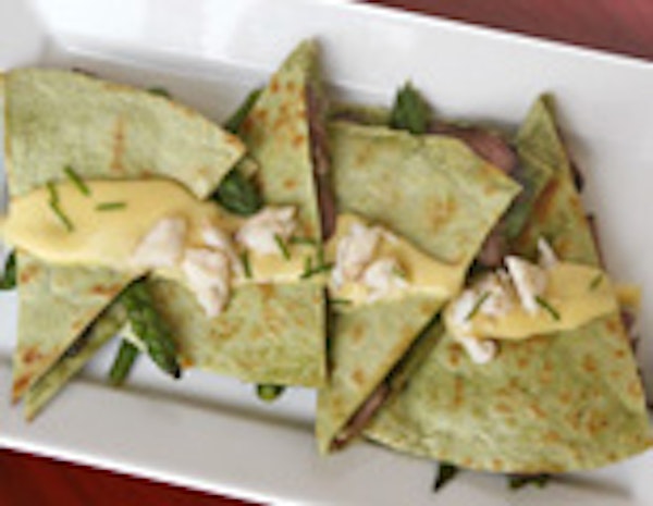 Surf and Turf Quesadilla with Hollandaise