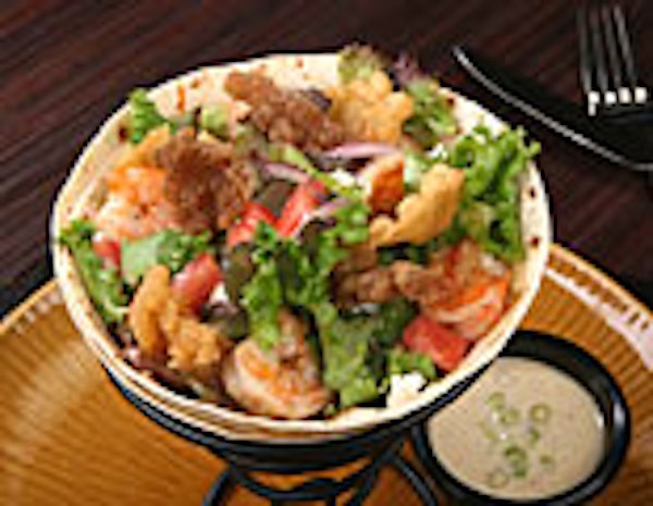 Shrimp And Fritters Salad