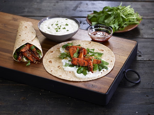 Smoked Paprika Charred Carrot Snack Wrap