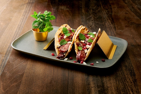 Spicy Pomegranate Molasses Steak Tacos