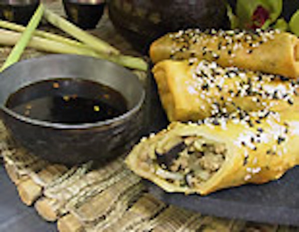 Asian Spring Rolls with Indonesian Garlic Chili Sauce