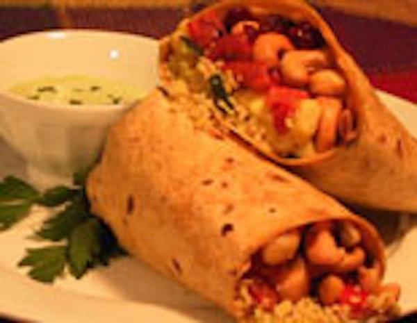 Roasted Vegetable &amp; Curry Couscous Wrap